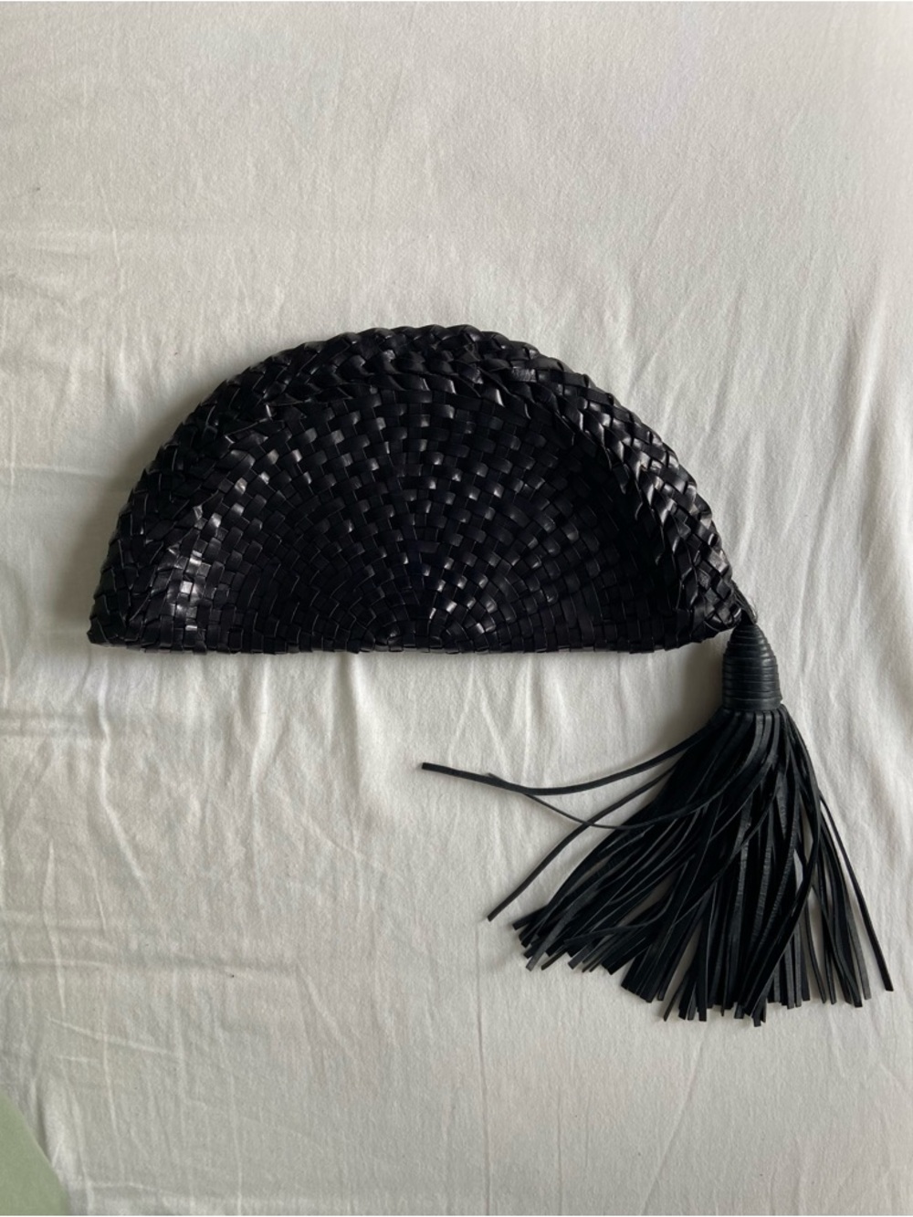 Denise Razzouk Half-Moon Clutch with Tassel